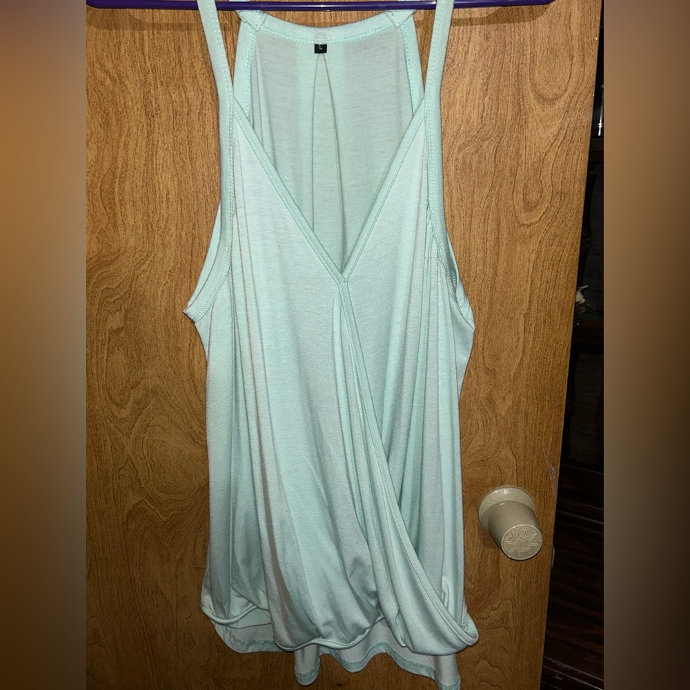 Mint Green Sleeveless Drape Top